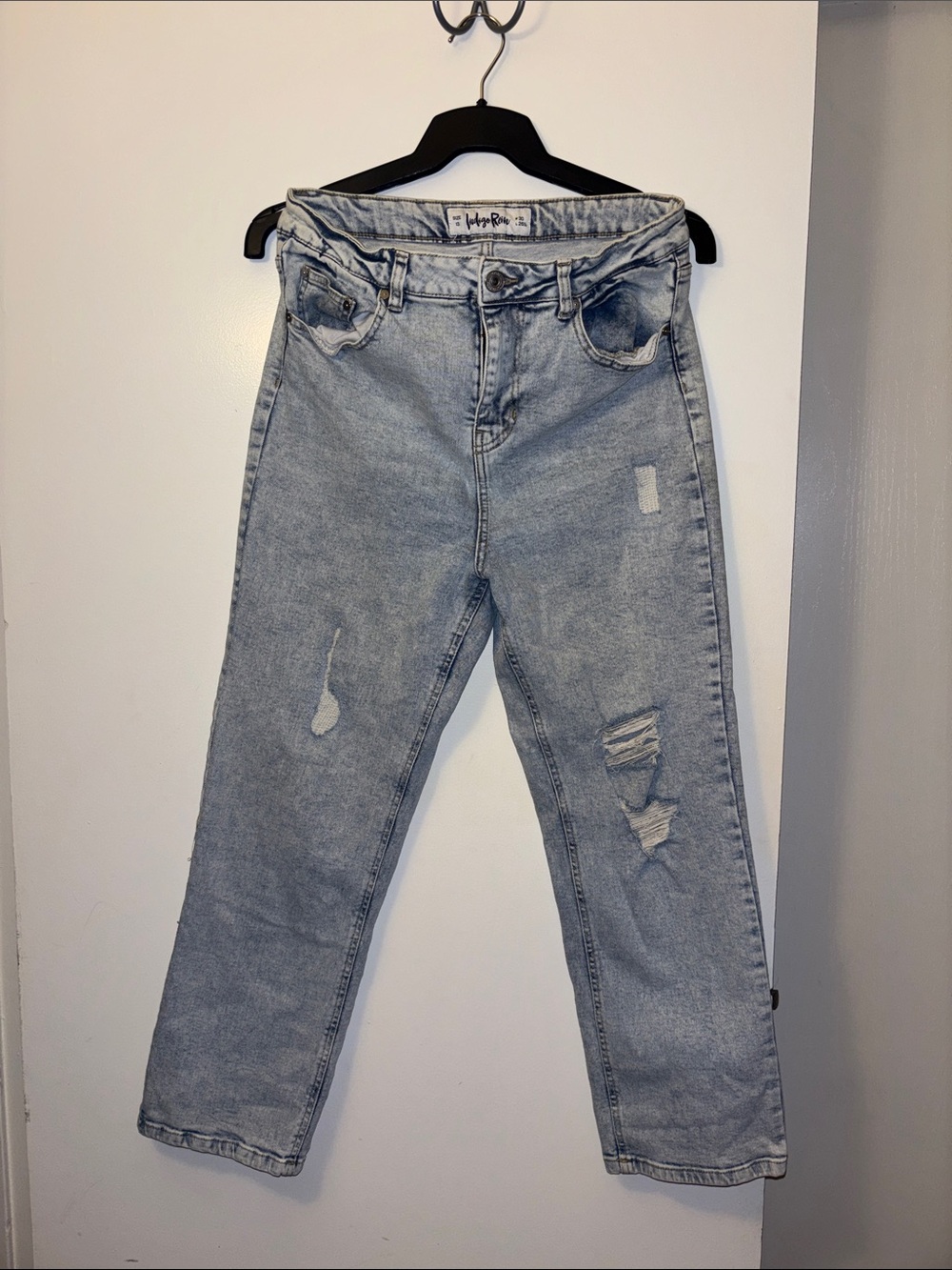 Indigo Rein Light Blue Distressed Boyfriend Jeans